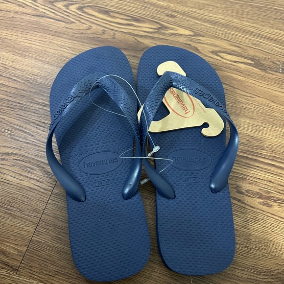 NEW Havaianas Navy Blue Slim Flip Flops Size 9/10 US - Picture 2 of 3